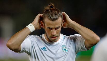 Bale, antes del partido de la Supercopa de Europa ante el United.