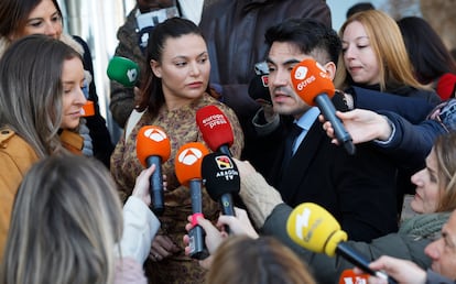 Elisa Mouliaá, this Thursday upon her arrival at the court.