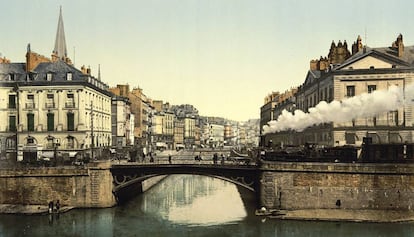 Una vieja imagen de Nantes, la ciudad de Julio Verne.