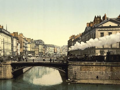 Una vieja imagen de Nantes, la ciudad de Julio Verne.