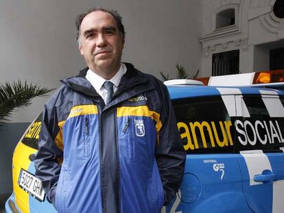Darío Pérez, en la sede del Samur Social, en la madrileña Ronda de San Francisco.