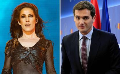 La cantante Malú y el presidente de Ciudadanos, Albert Rivera.