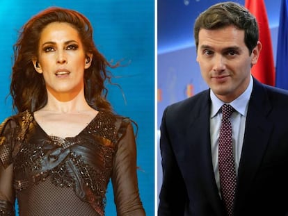 La cantante Malú y el presidente de Ciudadanos, Albert Rivera.