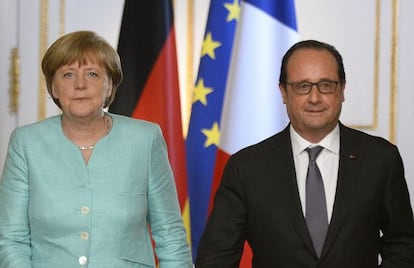 Merkel e Hollande nesta segunda-feira em Paris.