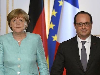 Merkel e Hollande nesta segunda-feira em Paris.