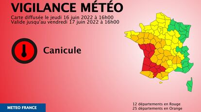 Doce departamentos de Francia tienen hoy aviso rojo.