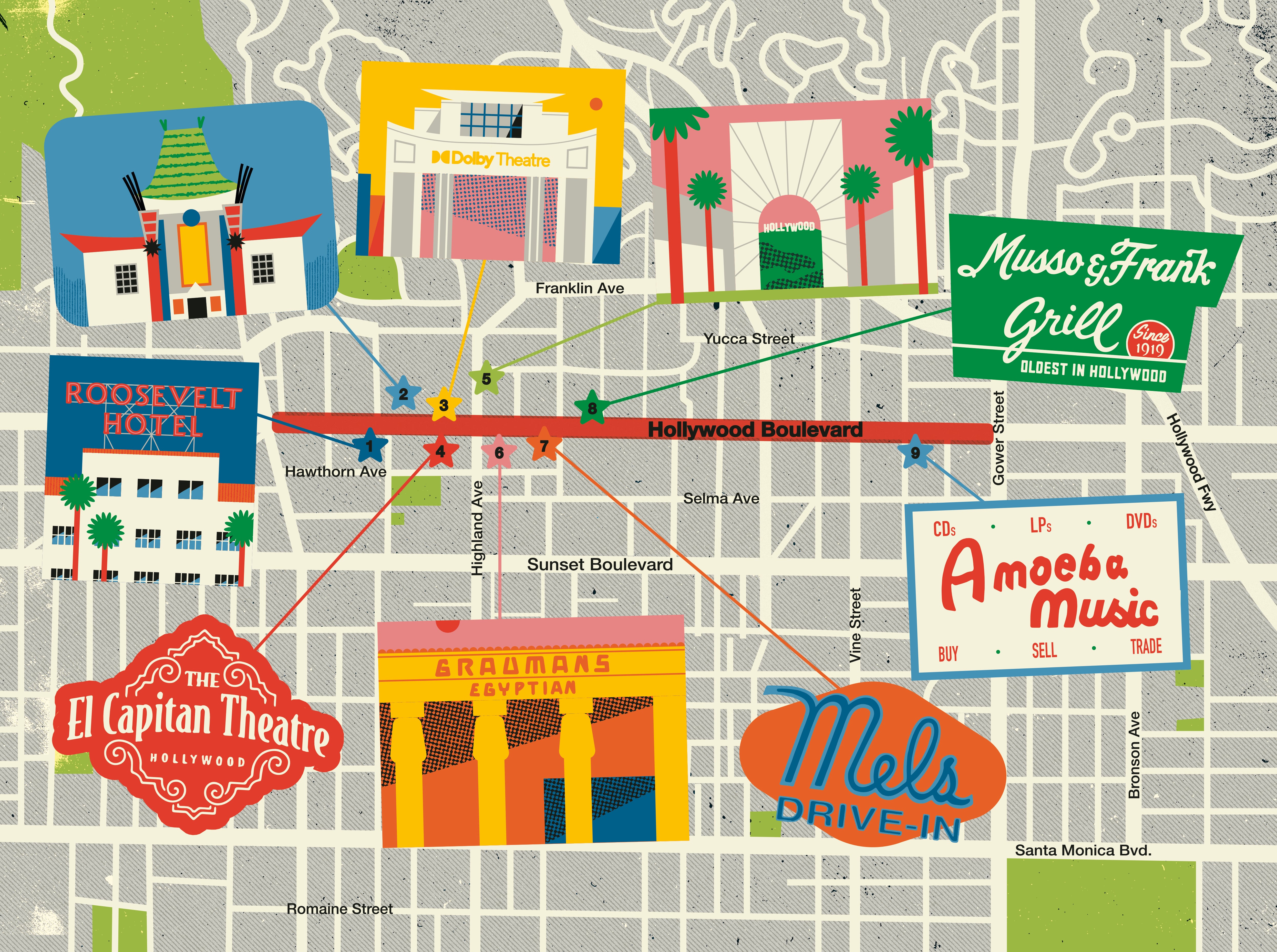 Hollywood Boulevard, un paseo por el encanto imperfecto de la calle más famosa del cine