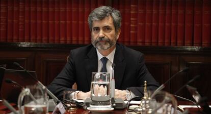 Carlso Lesmes, durante un pleno del Consejo General del Poder Judicial.