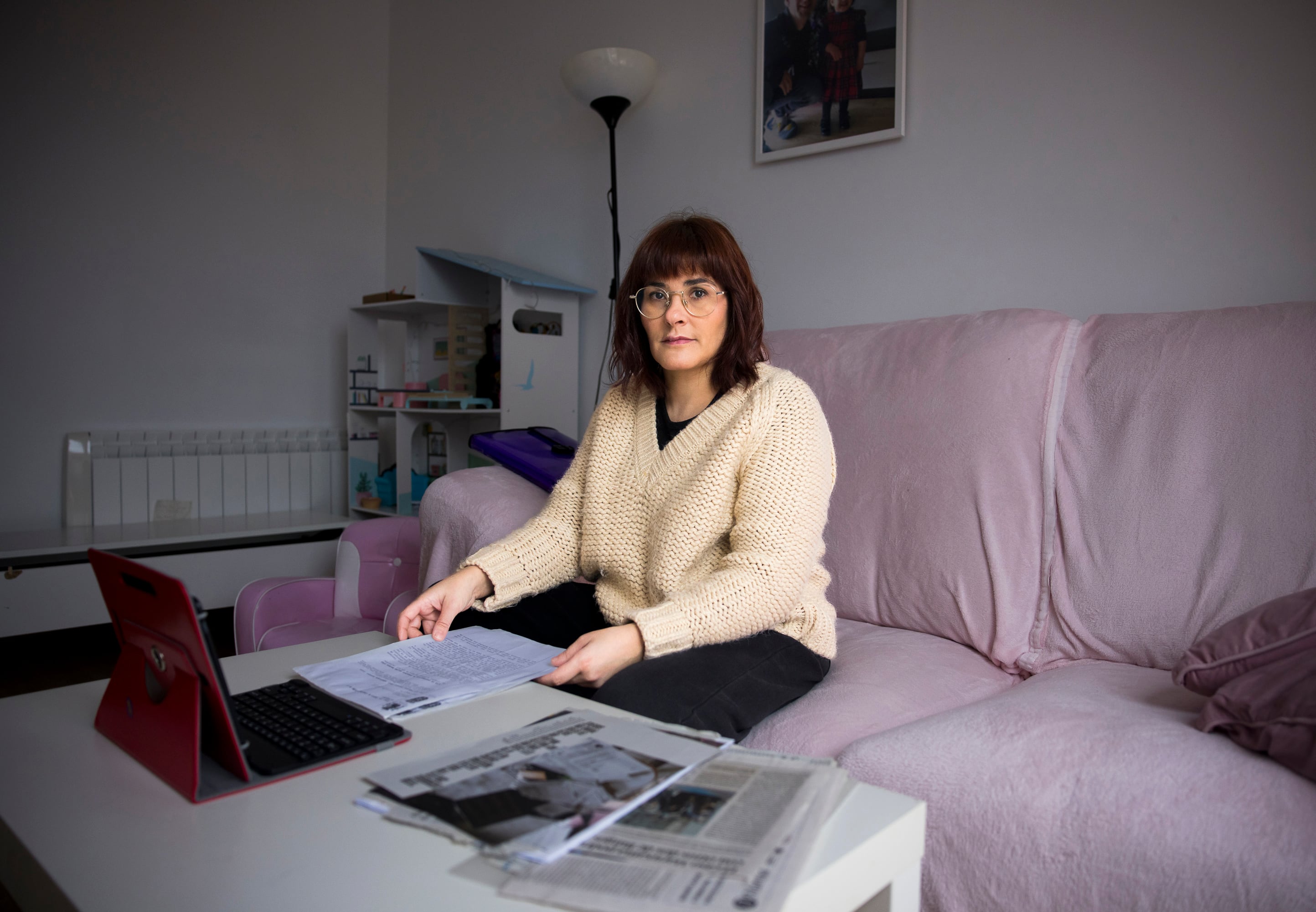 Paloma Maseda, portavoz de las víctimas del 'caso Maruxaina', el pasado viernes en San Cibrao.