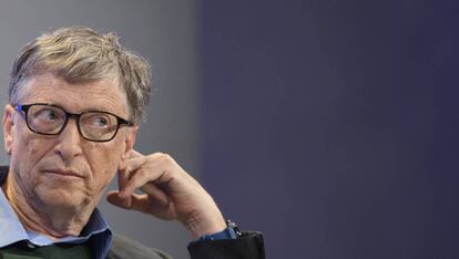 Bill Gates, durante su intervenci&oacute;n en Davos el pasado 25 de enero.