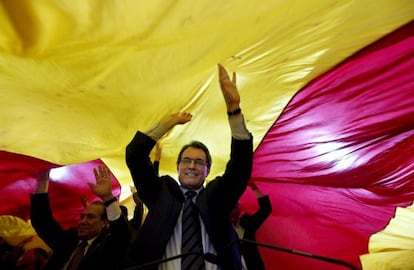 Catalan premier Artur Mas attends an event for civic leaders in Barcelona on Sunday.