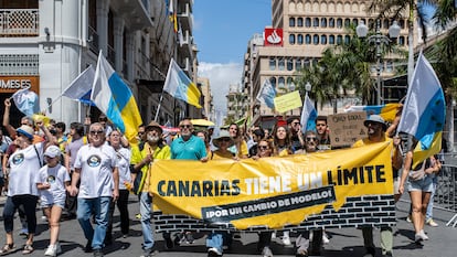 Protestas este domingo en Santa Cruz de Tenerife.
