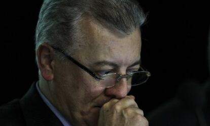 El presidente de Petrobras, Aldemir Bendine,en la presentación del balance.