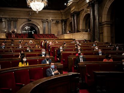 Momento del pleno del Parlamento de Cataluña de ayer.