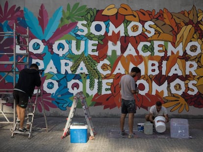 One of the murals in Lavapiés (Madrid) that the top-50 list made reference to.