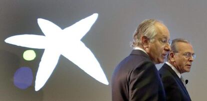 El consejero delegado de CaixaBank, Juan María Nin, y el presidente de la entidad, Isidre Fainé.