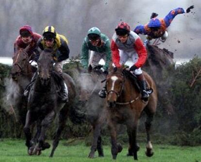 El caballo <i>Red Marauder,</i> montado por Richard Guest, se proclamó ayer vencedor del Grand National.