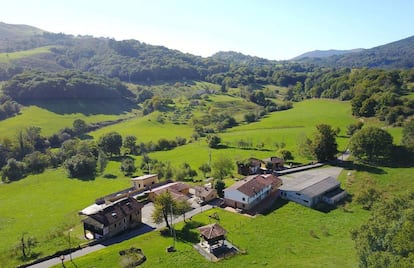 Vista de la aldea de El Mortorio, en Asturias.