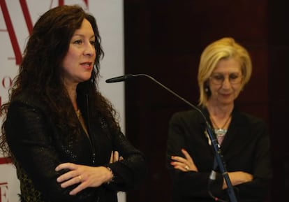 Rosa Díez, y la candidata de UPyD a la Generalitat, Alicia Andújar.