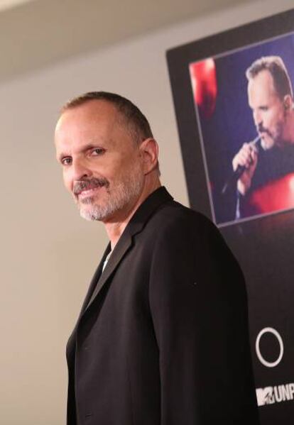 El cantante Miguel Bosé, ayer en Madrid.