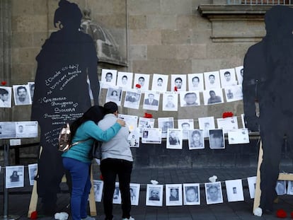 Manifestação pelos desaparecidos esta sexta-feira no México.