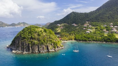 La mayor de las Pequeñas Antillas, territorio francés de ultramar, tiene la forma de una mariposa con las alas desplegadas. En realidad <a href="https://www.france-voyage.com/francia-guia/guadeloupe-departement.htm" target="_blank">Guadalupe</a> está formada por dos islas separadas por un brazo de mar que no supera los 100 metros de ancho y que unen dos puentes. La Grande Terre (585 kilómetros cuadrados) es de formación calcárea con suaves desniveles y campos de caña de azúcar, mientras que la Basse Terre (850 kilómetros cuadrados) es volcánica, montañosa y boscosa: una carretera la rodea entre bahías de aguas tranquilas y casas con hibiscos y buganvillas. También alberga el fantástico parque nacional de Guadalupe, coronado por el espectacular volcán La Soufrière.