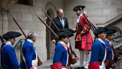 Torra con los Miquelets, en la pasada Diada.