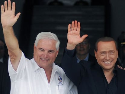 El presidente paname&ntilde;o, Ricardo Martinelli (izquierda), en una imagen de junio de 2010 junto al entonces primer ministro italiano, Silvio Berlusconi. 