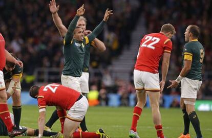 Habana celebra la victoria contra Gales este sábado.