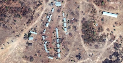 An overview of tanks at garrison northwest of biher town in Ethiopia, is seen in this satellite image taken November 18, 2020.