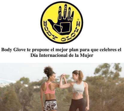 Imagen de la campaña de Body Glove por el Día de la Mujer, 2019.