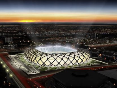 Croqui da Arena Amazônia, que está sendo construída em Manaus.