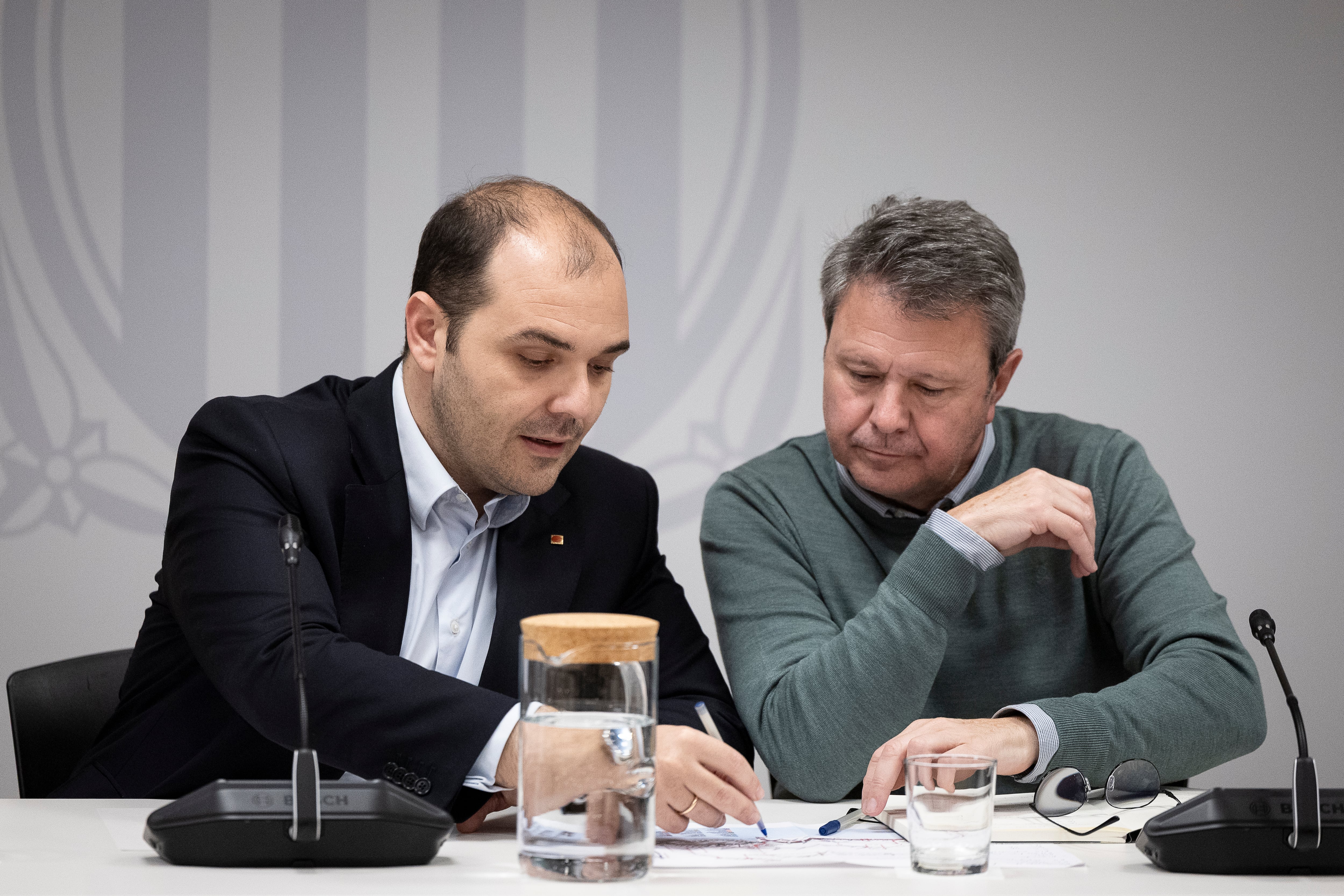 El consejero de Presidencia Albert Dalmau junto al Secretario de Estado de Transportes y Movilidad Sostenible, José Antonio Santano en una imagen de archivo.
