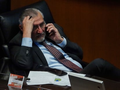 Adán Augusto López en el Senado de la República, en febrero de 2025.