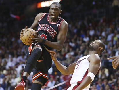 El exjugador de los Chicago Bulls, Luol Deng, durante un partido frente a Miami Heat.