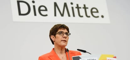 Annegret Kramp-Karrenbauer, líder del partido conservador alemán CDU.
 