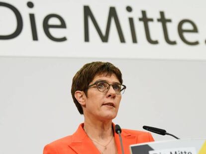 Annegret Kramp-Karrenbauer, líder del partido conservador alemán CDU.
 