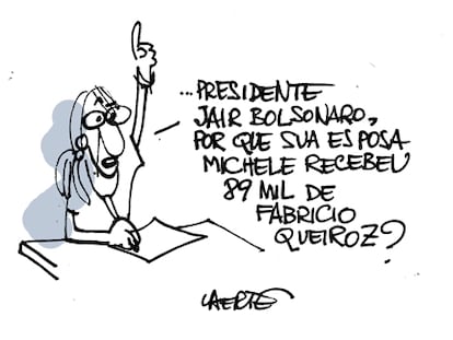 A cartunista Laerte desenhou a pergunta para Bolsonaro que ganhou o Twitter e publicou na rede.