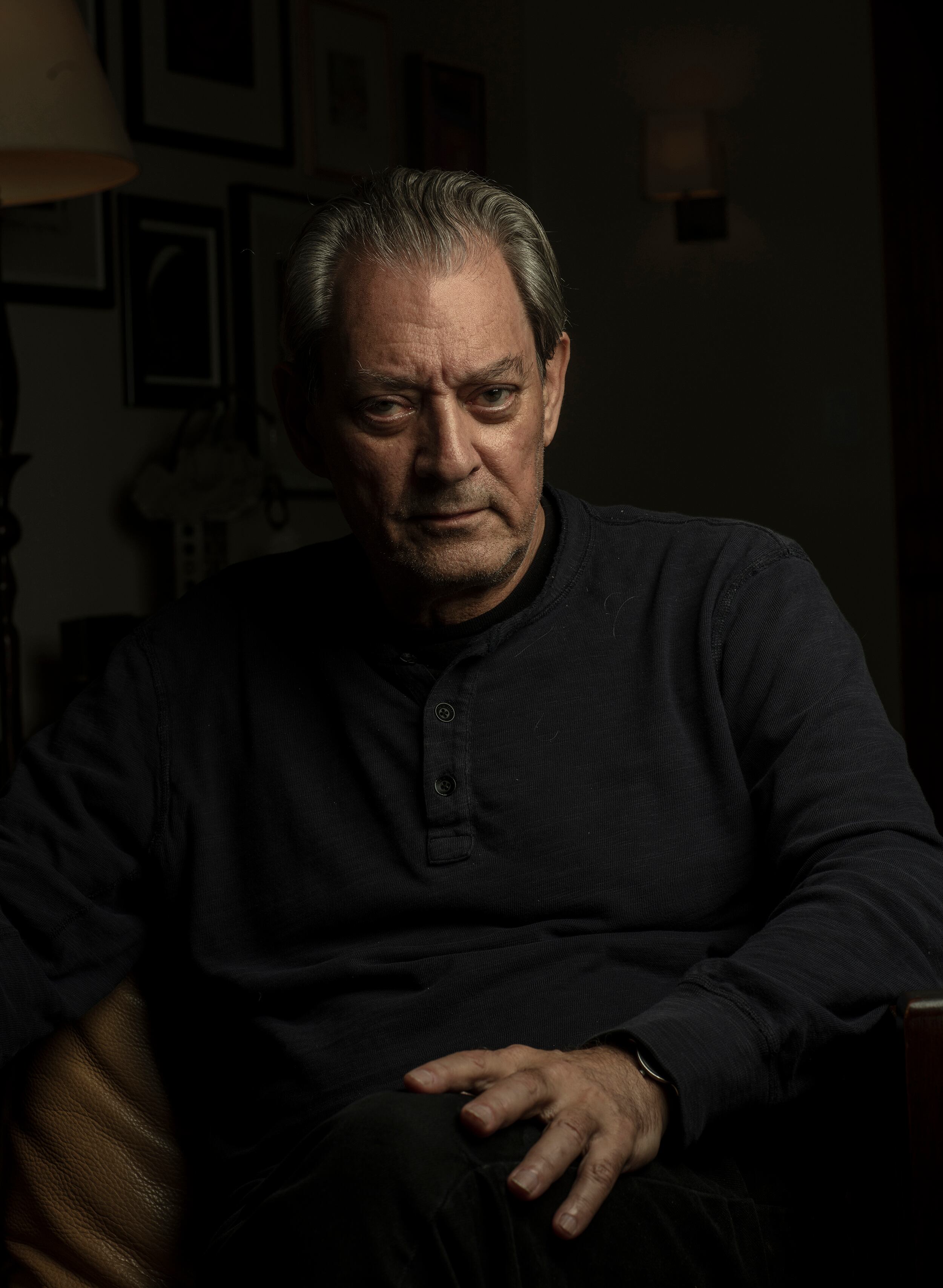 Paul Auster, durante la entrevista de su casa de Brooklyn (New York).