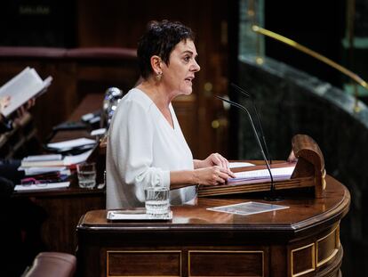 La portavoz de EH Bildu en el Congreso, Mertxe Aizpurua, en una intervención ante el pleno.