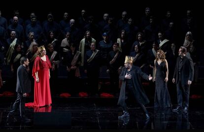 Representación de 'Macbeth', con Plácido Domingo y la soprano Ana Pirozzi.