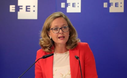 La ministra de Economía y Empresa en funciones, Nadia Calviño. 