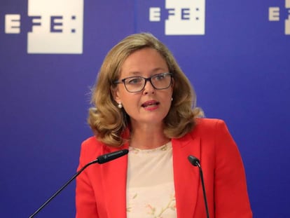 La ministra de Economía y Empresa en funciones, Nadia Calviño.