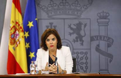 La vicepresidenta del Gobierno, Soraya Sáenz de Santamaría.