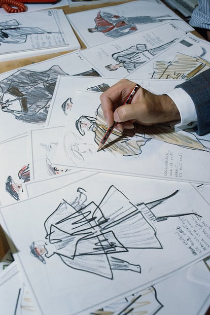 Bocetos de Lagerfeld para Chloé.