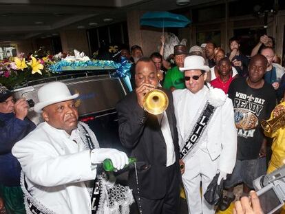 Funeral del m&uacute;sico &#039;Uncle&#039; Lionel Baptiste, celebrado en Nueva Orleans en 2012.