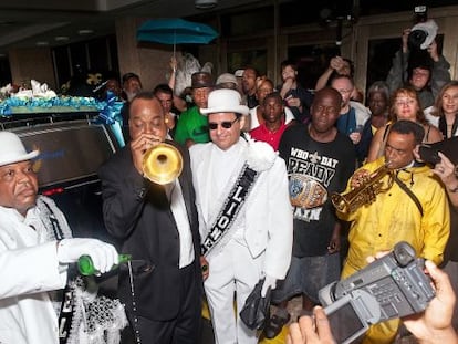 Funeral del m&uacute;sico &#039;Uncle&#039; Lionel Baptiste, celebrado en Nueva Orleans en 2012.