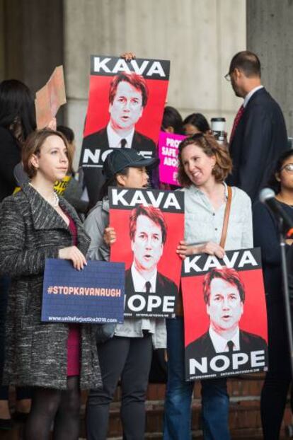 Manifestación en Boston contra Brett Kavanaugh.  