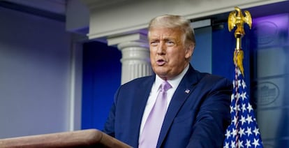 Donald Trump, en una rueda de prensa del 11 de agosto. 