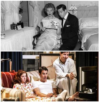 <strong> Similitudes entre ambas series. </strong> Nadie imita mejor a Lucille Ball, la protagonista de 'Te quiero Lucy' (1951-1957), junto a su marido cubano Desi Arnaz, que otra pelirroja: Debra Messing en 'Will & Grace' (1998-2006, 2017-). </p> <strong> Cualquier tiempo pasado fue mejor. </strong> 'Will & Grace' ha pasado a la historia por ser la primera serie en EE UU con protagonistas gays. Por lo demás, sigue el mismo esquema de comedia alocada que inventó la revolucionaria 'Te quiero Lucy', con una pareja protagonista inusual que convive bajo el mismo techo (Will, gay y Grace / Ricki, cubano y Lucy). En ambas, él es el que frena con su sensatez las elecciones temerarias de ella. La comicidad física y la rebeldía de Lucille Ball crearon escuela y sus actuaciones siguen siendo un referente para todas las actrices cómicas. Mejor, pues, 'Te quiero Lucy' que 'Will & Grace'.